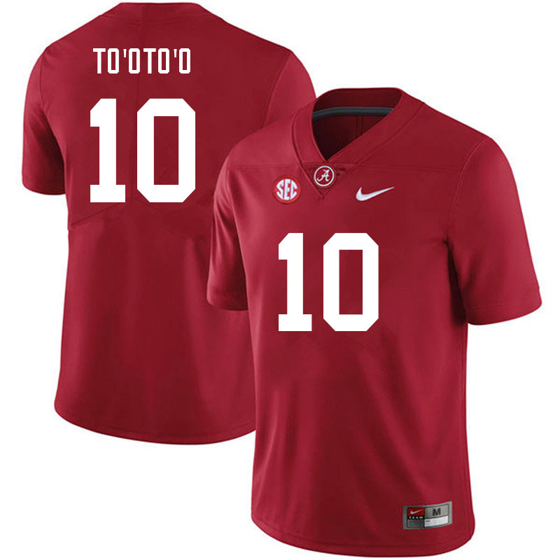 Alabama Crimson Tide Men's Henry To'oTo'o #10 Crimson NCAA Nike Authentic Stitched 2021 College Football Jersey MH16D06LR